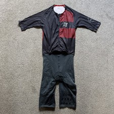 Compressport Fahrrad Skin Anzug Größe XL grau rot