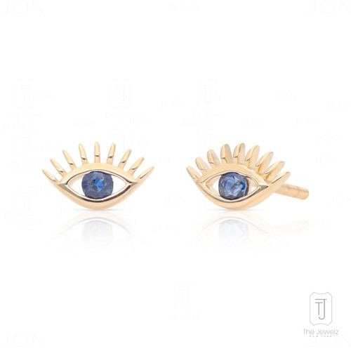 14k gold multi saphir evil - multi-saphir, eye
