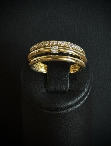 Goldring mit zirkonia - goldring,