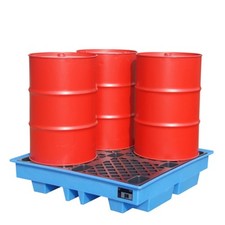 Auffangwanne aus PE / Kunststoffwanne / für 4 x 200-l-Fässer / unterfahrbar