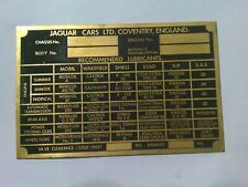 Typenschild XK MK Coventry Jaguar Messing Schild s99 oldtimer Verbrenner! Restp