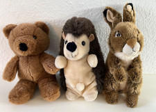 3 Stofftiere Kuscheltiere - Teddy Igel Hase WWF  ca. 30-35 cm - alle neuwertig