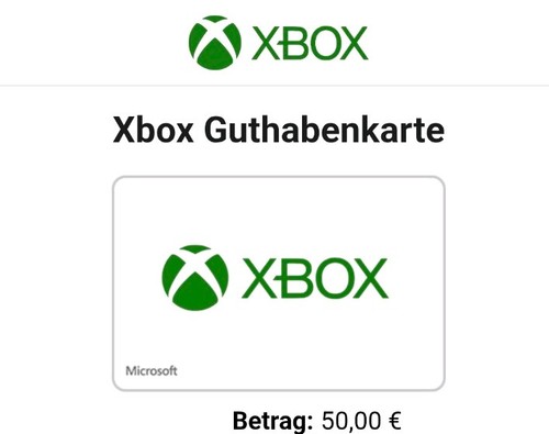 Xbox guthabenkarte euro - 50,