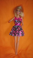 Barbie Kleid Puppen Kleidung Mini Rosen Blumen Muster Fashionistas Sommer K39