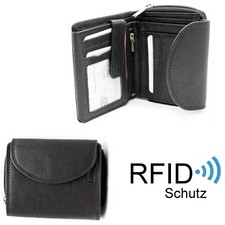 RFID Schutz Geldbörse Damen Portemonnaie Echt Leder Frauen Portmonee Brieftasche