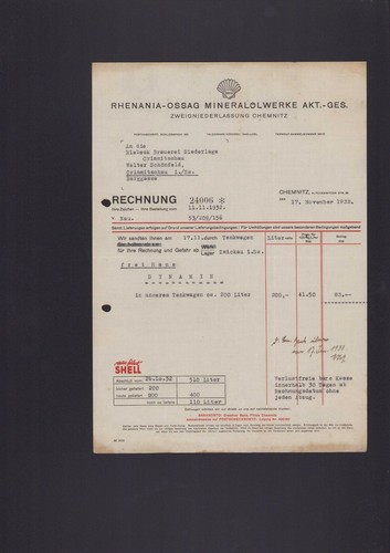 Chemnitz rechnung 1932 - chemnitz,,