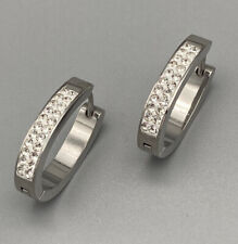 Edelstahl Ohrringe Oval Klapp