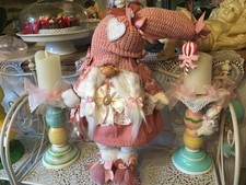 Wichtel Gnom Mädchen Lollis Herz Spitzenrüsche n. Tilda Art Landhaus NEU