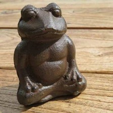 Frosch Gusseisen Deko  Garten Yoga Frosch Frösche Gartendeko GA1198