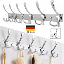 6 Haken Edelstahl Kleiderhaken Hakenleiste Garderobenhaken Wandhaken Garderobe
