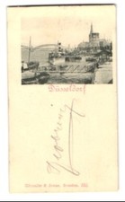 Mini-AK Düsseldorf, Rheindampfer am Anleger 