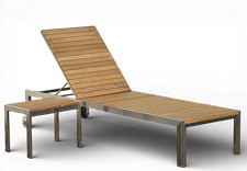 Edelstahl Teakliege mit