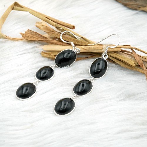Schwarze onyx ohrringe - onyx,