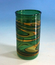 Vintage Walter Schwarz Lauscha Kunstglas Design Vase Glas Glasvase (0325-020)
