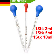 3x Glas Messpipette Gummikappe Labor Gummikopf Pipette Dispensing 3ml+ 5ml+10ml