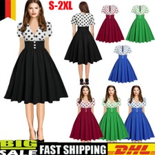 Retro Damen 50s 60s Rockabilly Midikleid Petticoat Partykleider Cocktail Kleid.