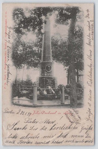 Ansichtskarte jahndenkmal - ansichtskarte,
