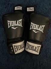 Everlast Boxhandschuhe 10 oz + Handbandagen – Schwarz/Rot – Top Zustand