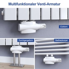 Multiblock Heizkörper Mittelanschluss Set Thermostatkopf Heizung Armatur Ventil