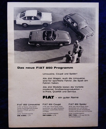 Fiat 850 originale werbung - fiat,