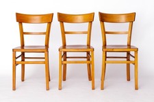 Set of 3 Vintage Frankfurter Chairs, 1970s Mid-Century Beech Dining Chairs