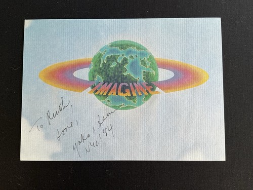 Yoko ono signed - card, to