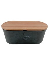 KESPER Brotkasten Modern Schwarz Holz Kunststoff Brotbox 32cm x 15cm