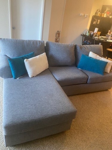 Gray sofa with reversible - sofa,