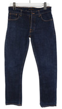 Nudie Dude Dan Comfort Dark Herrenjeans W31 L27 Dunkelblau Konisch Knopf Fly