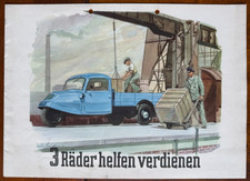 Prospekt 1952 GOLIATH Dreirad-Lieferwagen 3-Rad-Modelle Koffer Pritsche brochure