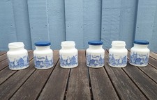 Vintage Vorratsgläser weiß mit Aufdruck Gewürzglas 70-er Jahre Hengstenberg