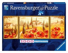 Ravensburger Puzzle 1000 Teile Toskana Mohnblüten Triptychon Landschaft Blumen