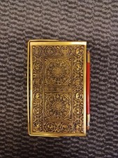 ★★ Erhard & Söhne ★★  Zettel Etui Messing Notizblock mit Stift vergoldet