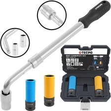 TECPO TELESKOP RADSCHLÜSSEL 1/2" RADMUTTERSCHLÜSSEL + SCHONEINSÄTZE 17 19 mm