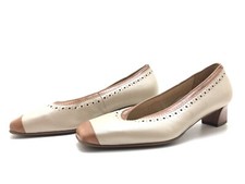 Theresia M. Damen Pumps Gr. 39 High Heels Absatzschuhe Blockabsatz Komfort Beige