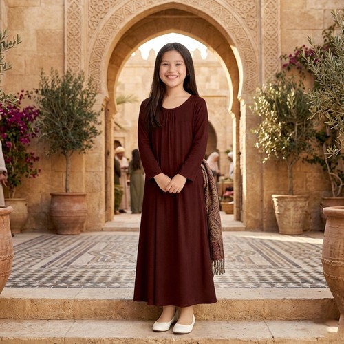 Mädchen schlicht abaya schule - abaya,