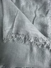 Faliero Sarti Schal Tuch hellgrau Seide – Lurex NEU NP 329,00€