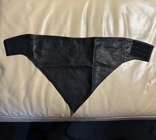 Leder Halstuch ,Maske, Vintage, Gr L Motorrad Biker Schwarz,Dreieck,Klett