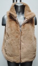 COOLE FELLWESTE PELZWESTE FAKE FUR FELL PELZ WESTE KUNSTPELZ JACKE CAMEL BEIGE