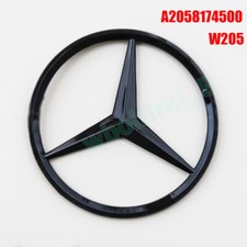Für Mercedes Benz C-Klasse W205 80MM Stern Emblem Heck Abzeichen Schwarz Glanz