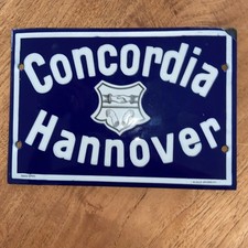 Altes Emailschild Emailleschild Versicherung CONCORDIA  HANNOVER
