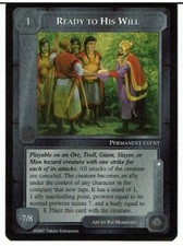 MIDDLE EARTH THE LIDLESS EYE RARE CARD READY TO HIS WILL ex