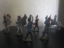 8 Figuren Blei Soldaten 1930er Jahre Bunt Reiter Musiker Schütze