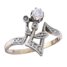 Ring old cut diamond platinum