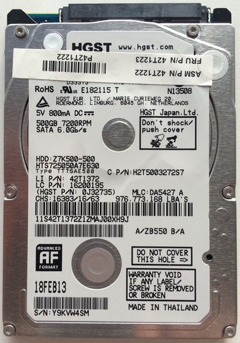 Orig lenovo 500gb 7200 5 - orig., 2,5"