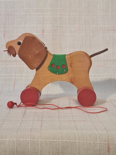 Nachzieh hund holzspielzeug - nachzieh,