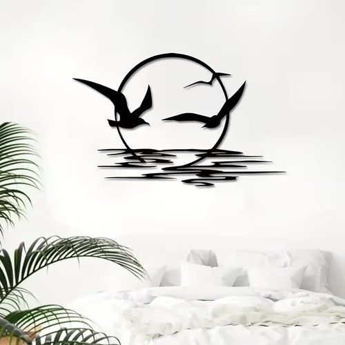 Moderne möwe metall wandbild - metall,
