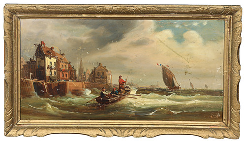 Altes ölgemälde hafen - Ölgemälde,