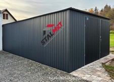 Blechgarage 4x6x2,14m RAL7024M Metallschuppe Autogarage Fertiggarage Montage