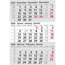 Ersatzkalendarium für 3-Monats Edelstahltischkalender 2026/2027 Kalendarium